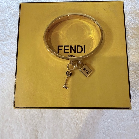 Fendi Jewelry - Fendi Gold Charm Key Bangle Bracelet